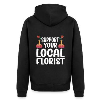 Fleuriste Fleur Florale Fleuristerie - Veste à capuche bio Premium Unisexe - noir - Dos - Nico (187cm)