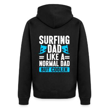 Surfing Dad Like A Normal Dad But Cooler Surfer - Unisex Premium Bio Zip Hoodie - Schwarz - Hinten - Nico (187cm)