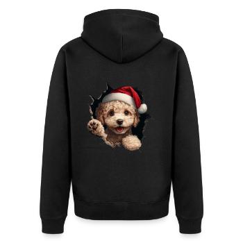 Hundebesitzer Hunde Weihnachten Weihnachts Hund - Unisex Premium Bio Zip Hoodie - Schwarz - Hinten - Nico (187cm)