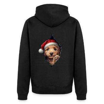 Hundebesitzer Hunde Weihnachten Weihnachts Hund - Unisex Premium Bio Zip Hoodie - Schwarz - Hinten - Nico (187cm)