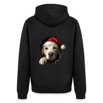 Hundebesitzer Hunde Weihnachten Weihnachts Hund - Unisex Premium Bio Zip Hoodie - Schwarz - Hinten - Nico (187cm)