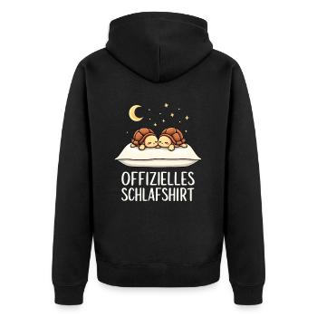 Official Sleeping Shirt Turtle Pair - Unisex Premium Organic Zip Hoodie - black - Back - Nico (187cm)