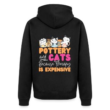 Poterie Céramiste Artiste Chat - Veste à capuche bio Premium Unisexe - noir - Dos - Nico (187cm)