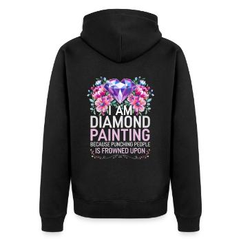 Peinture Diamants Peinture au diamant Art - Veste à capuche bio Premium Unisexe - noir - Dos - Nico (187cm)