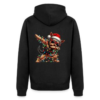 Polka Dot Yorkshire Terrier Dog Yorkie Cute - Unisex Premium Organic Zip Hoodie - black - Back - Nico (187cm)