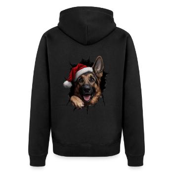 Hundebesitzer Hunde Weihnachten Weihnachts Hund - Unisex Premium Bio Zip Hoodie - Schwarz - Hinten - Nico (187cm)
