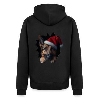 Hundebesitzer Hunde Weihnachten Weihnachts Hund - Unisex Premium Bio Zip Hoodie - Schwarz - Hinten - Nico (187cm)