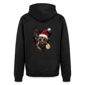 Hundebesitzer Hunde Weihnachten Weihnachts Hund - Unisex Premium Bio Zip Hoodie - Schwarz - Hinten - Nico (187cm)
