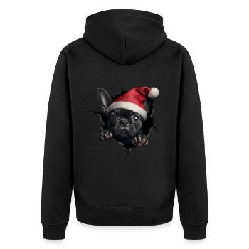 Hundebesitzer Hunde Weihnachten Weihnachts Hund - Unisex Premium Bio Zip Hoodie - Schwarz - Hinten - Nico (187cm)
