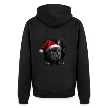 Hundebesitzer Hunde Weihnachten Weihnachts Hund - Unisex Premium Bio Zip Hoodie - Schwarz - Hinten - Nico (187cm)