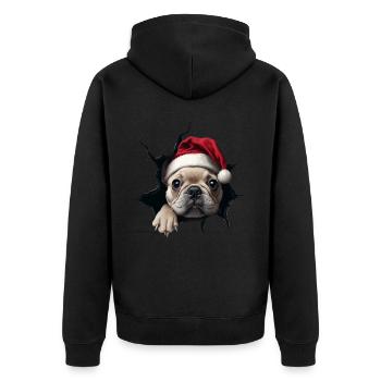 Hundebesitzer Hunde Weihnachten Weihnachts Hund - Unisex Premium Bio Zip Hoodie - Schwarz - Hinten - Nico (187cm)