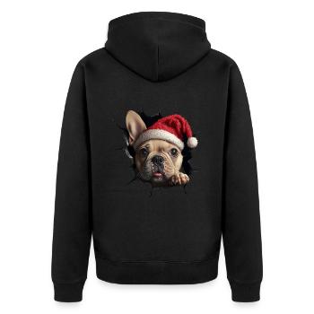 Hundebesitzer Hunde Weihnachten Weihnachts Hund - Unisex Premium Bio Zip Hoodie - Schwarz - Hinten - Nico (187cm)