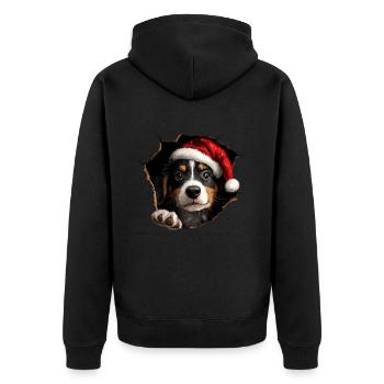 Hundebesitzer Hunde Weihnachten Weihnachts Hund - Unisex Premium Bio Zip Hoodie - Schwarz - Hinten - Nico (187cm)