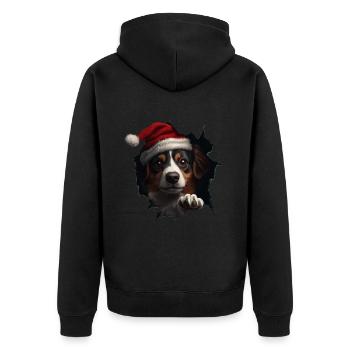 Hundebesitzer Hunde Weihnachten Weihnachts Hund - Unisex Premium Bio Zip Hoodie - Schwarz - Hinten - Nico (187cm)