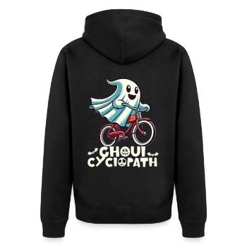 Ghoul Cyclopath Drôle Vélo D’Halloween - Veste à capuche bio Premium Unisexe - noir - Dos - Nico (187cm)