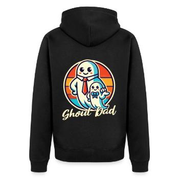 Ghoul Dad Ghost Family Fun - Unisex Premium Organic Zip Hoodie - black - Back - Nico (187cm)