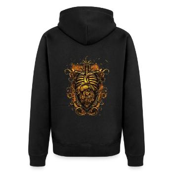 Steampunk Anatomy Steampunk Mechanical - Unisex Premium Bio Zip Hoodie - Schwarz - Hinten - Nico (187cm)
