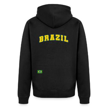 Brasilien Brazil shirt Brasilianer Rio de Janeirao - Unisex Premium Bio Zip Hoodie - Schwarz - Hinten - Nico (187cm)