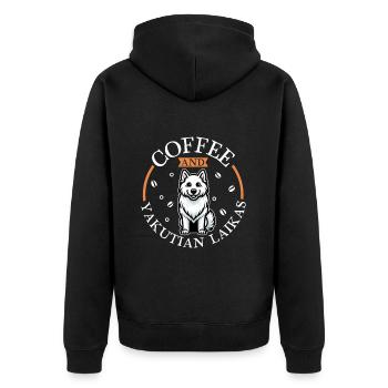 Café et Yakutskaya Laika - Veste à capuche bio Premium Unisexe - noir - Dos - Nico (187cm)