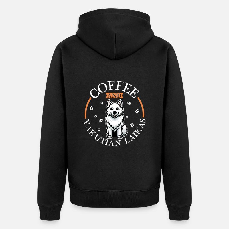 Café et Yakutskaya Laika - Veste à capuche bio Premium Unisexe - noir