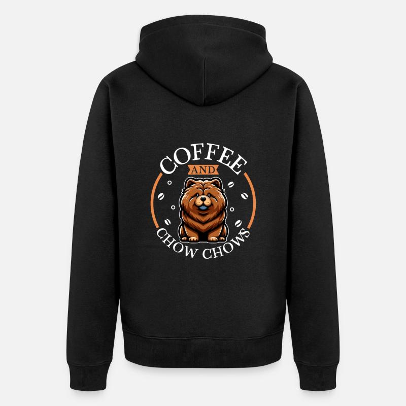 Café et Chow Chow - Veste à capuche bio Premium Unisexe - noir