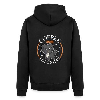 Café et Bolonka Zwetna - Veste à capuche bio Premium Unisexe - noir - Dos - Nico (187cm)