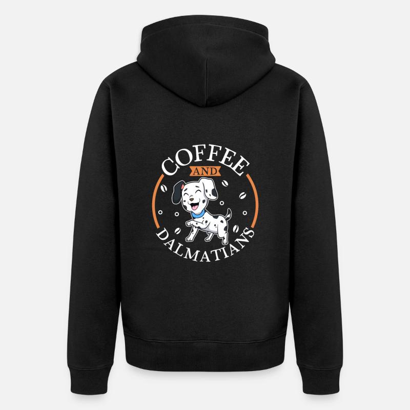 Café et Dalmatiens - Veste à capuche bio Premium Unisexe - noir