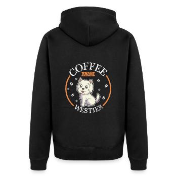 Café et West Highland Terrier - Veste à capuche bio Premium Unisexe - noir - Dos - Nico (187cm)