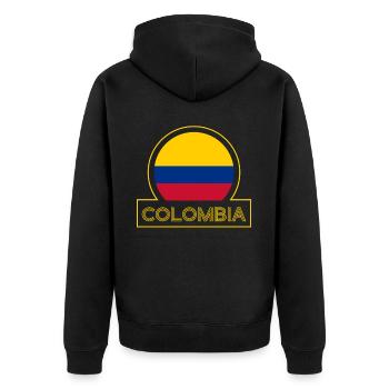 Kolumbien Colombia Medellin Urlaub Bogota Cali - Unisex Premium Bio Zip Hoodie - Schwarz - Hinten - Nico (187cm)