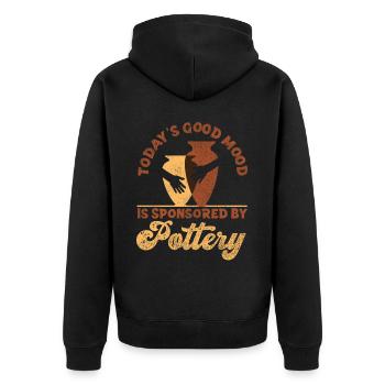 Pottery Ceramics Artist Today's - Unisex Premium Bio Zip Hoodie - Schwarz - Hinten - Nico (187cm)