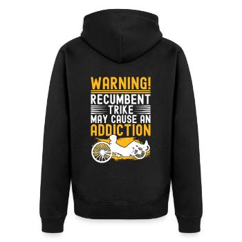 Recumbent Trike Liegetrike Liegedreirad - Unisex Premium Bio Zip Hoodie - Schwarz - Hinten - Nico (187cm)