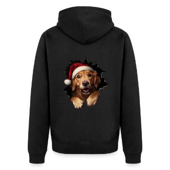 Chien propriétaire chiens Noël Noël chien - Veste à capuche bio Premium Unisexe - noir - Dos - Nico (187cm)