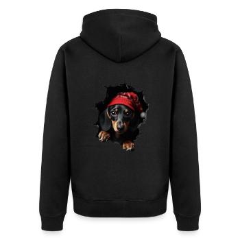 Hundebesitzer Hunde Weihnachten Weihnachts Hund - Unisex Premium Bio Zip Hoodie - Schwarz - Hinten - Nico (187cm)
