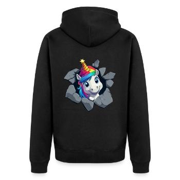Licorne drôle Licornes de Noël Licorne - Veste à capuche bio Premium Unisexe - noir - Dos - Nico (187cm)