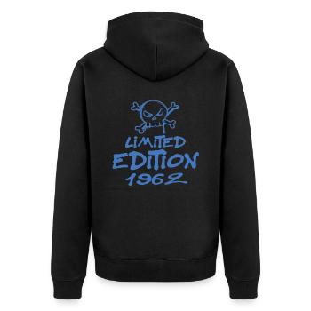 Edition Limitée 1962 Anniversaire Né 1962 - Veste à capuche bio Premium Unisexe - noir - Dos - Nico (187cm)