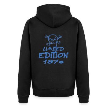 Edition Limitée 1970 Anniversaire Né 1970 - Veste à capuche bio Premium Unisexe - noir - Dos - Nico (187cm)