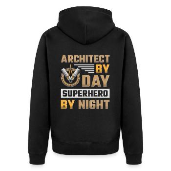 Architecte Architecture - Veste à capuche bio Premium Unisexe - noir - Dos - Nico (187cm)