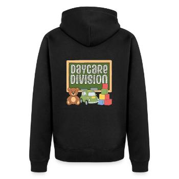 Erzieherin Kindergärtnerin Tagesmutter Team - Unisex Premium Bio Zip Hoodie - Schwarz - Hinten - Nico (187cm)