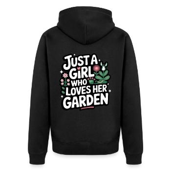 Gardener Garden Plants Gardening - Unisex Premium Organic Zip Hoodie - black - Back - Nico (187cm)