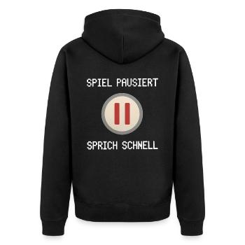 Video Gaming Pc Gamer Zocker Zocken - Unisex Premium Organic Zip Hoodie - black - Back - Nico (187cm)