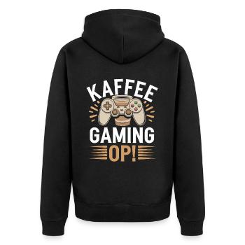 Video Gaming Pc Gamer Zocker Zocken - Unisex Premium Organic Zip Hoodie - black - Back - Nico (187cm)