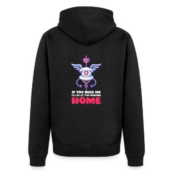CNA-Krankenschwester, wenn Sie mich im Pflegeheim brauchen - Unisex Premium Bio Zip Hoodie - Schwarz - Hinten - Nico (187cm)