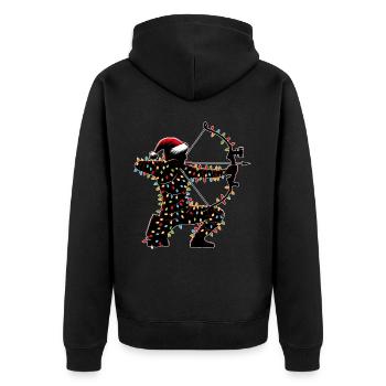 Bogenschütze Bogenschießen Bogen und Pfeil Weihnac - Unisex Premium Bio Zip Hoodie - Schwarz - Hinten - Nico (187cm)