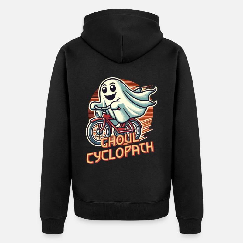 Ghoul Cyclopathe Ghost Cyclisme - Veste à capuche bio Premium Unisexe - noir