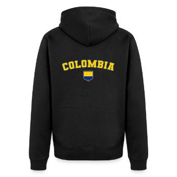 Kolumbien Colombia Medellin Urlaub Bogota Cali - Unisex Premium Bio Zip Hoodie - Schwarz - Hinten - Nico (187cm)