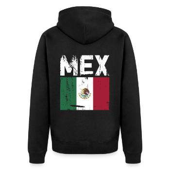 Mexico Mexico Mexican Gift Flag Football - Unisex Premium Organic Zip Hoodie - black - Back - Nico (187cm)
