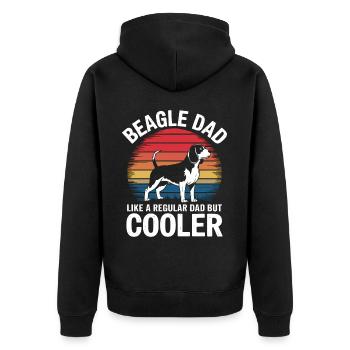 Beagle Dad Dog Father Funny Beagle Gift - Unisex Premium Organic Zip Hoodie - black - Back - Nico (187cm)