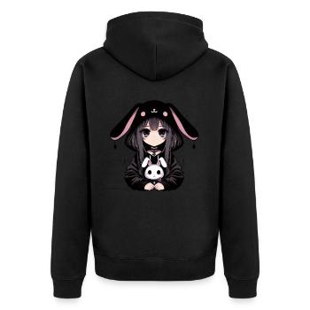 Goth Lapin Anime Fille Kawaii Gothique Effrayant - Veste à capuche bio Premium Unisexe - noir - Dos - Nico (187cm)