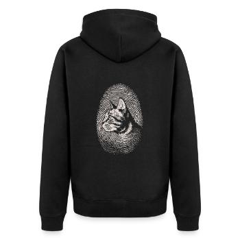 Empreinte digitale de chat Chat créatif - Veste à capuche bio Premium Unisexe - noir - Dos - Nico (187cm)