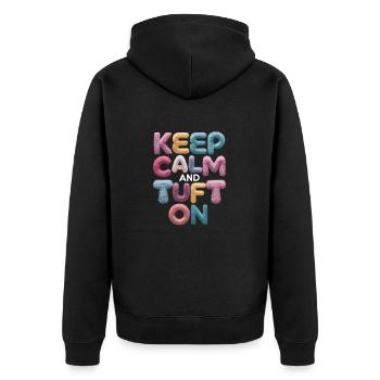 Diy-teppich Lustiger Teppich Tufting - Unisex Premium Bio Zip Hoodie - Schwarz - Hinten - Nico (187cm)